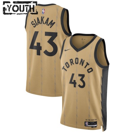 Dres Toronto Raptors Pascal Siakam Nike 2023-24 City Edition Zlato Swingman - Dječji